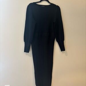 Ann Taylor Elegant Black Long Sleeve Dress